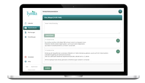 Dokumentation des Therapieverlaufs - Tymia