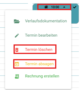 Termin löschen oder absagen
